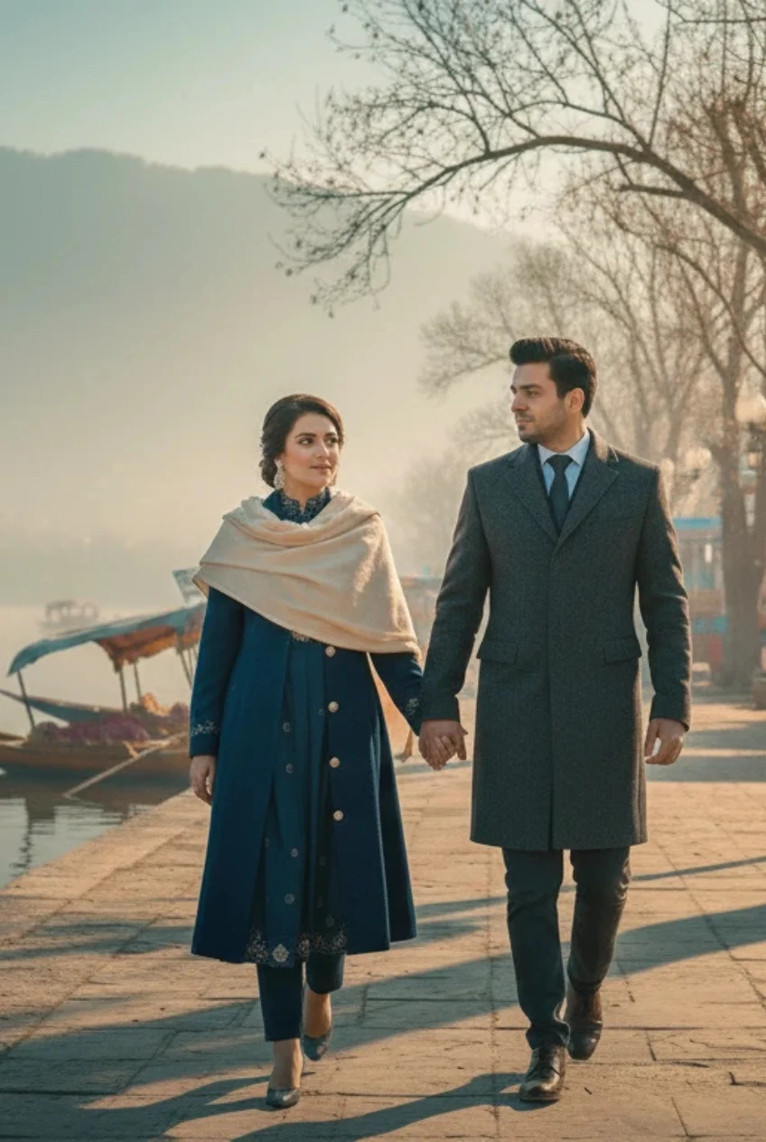 Standing Pose – Dal Lake Promenade (Hero Shot)